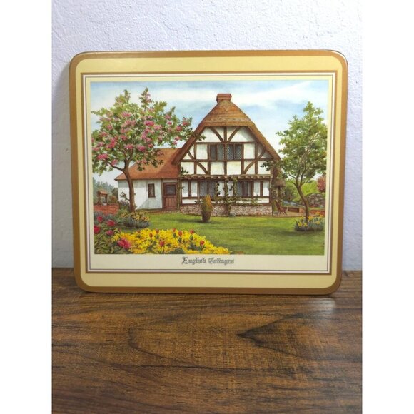 Vintage Pimpernel Acrylic Place Mats Artwork Set 6 English Cottages Countryside - Picture 6 of 14